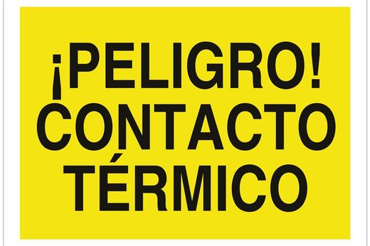Señal advertencia solo texto - ¡peligro! Contacto térmico