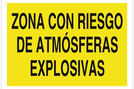 Señal advertencia solo texto - zona con riesgo de atmósfera explosiva