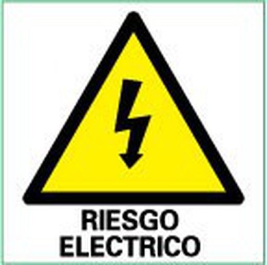 Señal eléctrica riesgo eléctrico 50 x 50 mm ahesiva (pack de 10 unds)