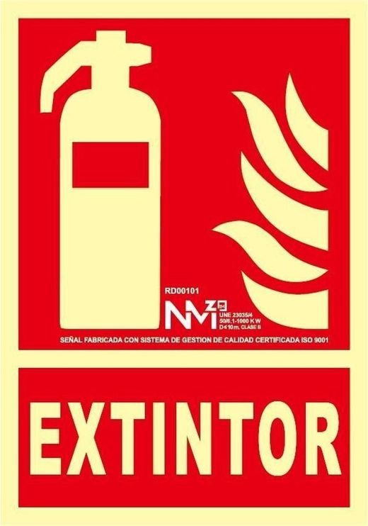 Señal extintor luminiscente