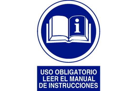 Señal obligación pictorama y texto - leer manual de instrucciones