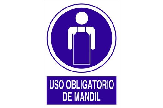 Señal obligación pictorama y texto - uso obligatorio de mandil