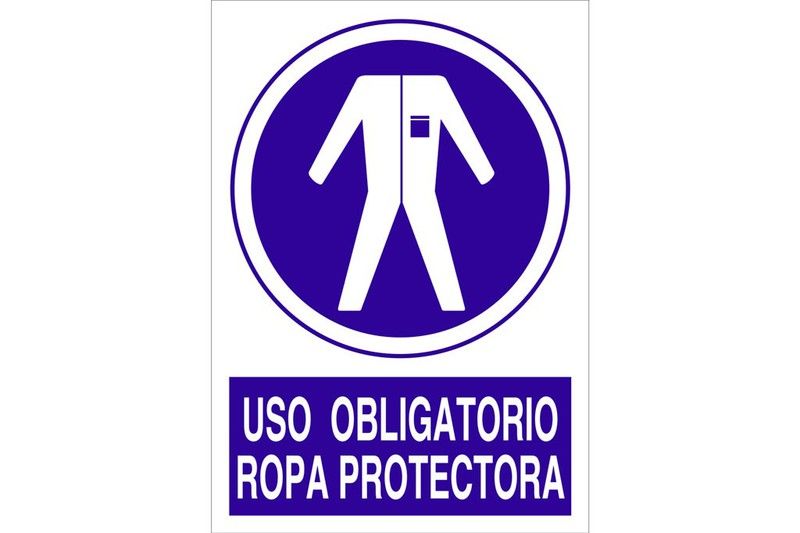 Pictogramas Ropa Protectora Señal obligación pictorama y texto - uso obligatorio ropa protectora 2 ...