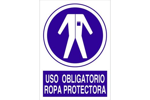 Señal obligación pictorama y texto - uso obligatorio ropa protectora 2