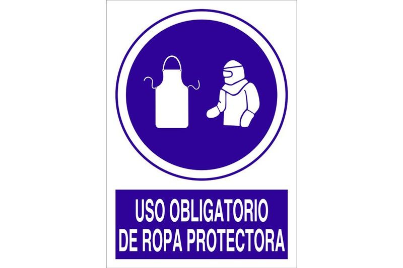 Pictogramas Ropa Protectora Señal obligación pictorama y texto - uso obligatorio ropa protectora 3 ...
