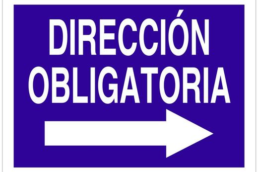Señal obligación solo texto - dirección obligatoria derecha