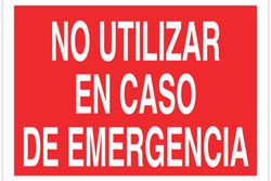 Señal prohibido solo texto - no utilizar en caso de emergencia