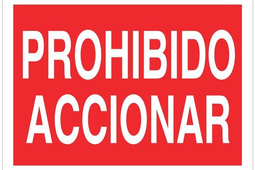 Señal prohibido solo texto - prohibido accionar