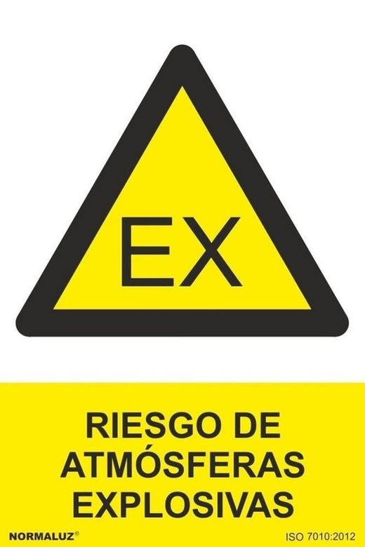 Señal riesgo de atmósferas explosivas con tintas uv