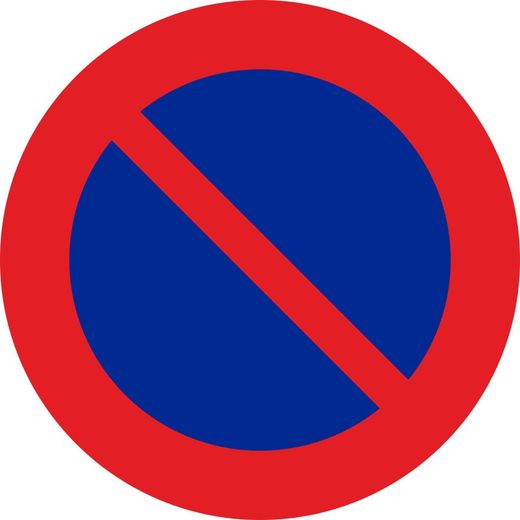 Señal vial metálica prohibido aparcar / estacionamiento prohibido diámetro 500 mm