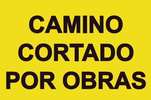 Señales viales pvc camino cortado por obras