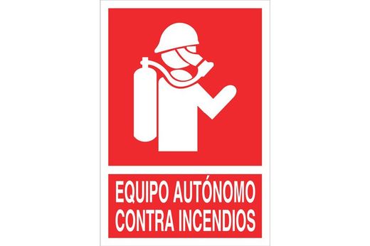 Señalización seguridad pictorama y texto - equipo autónomo contra incendios